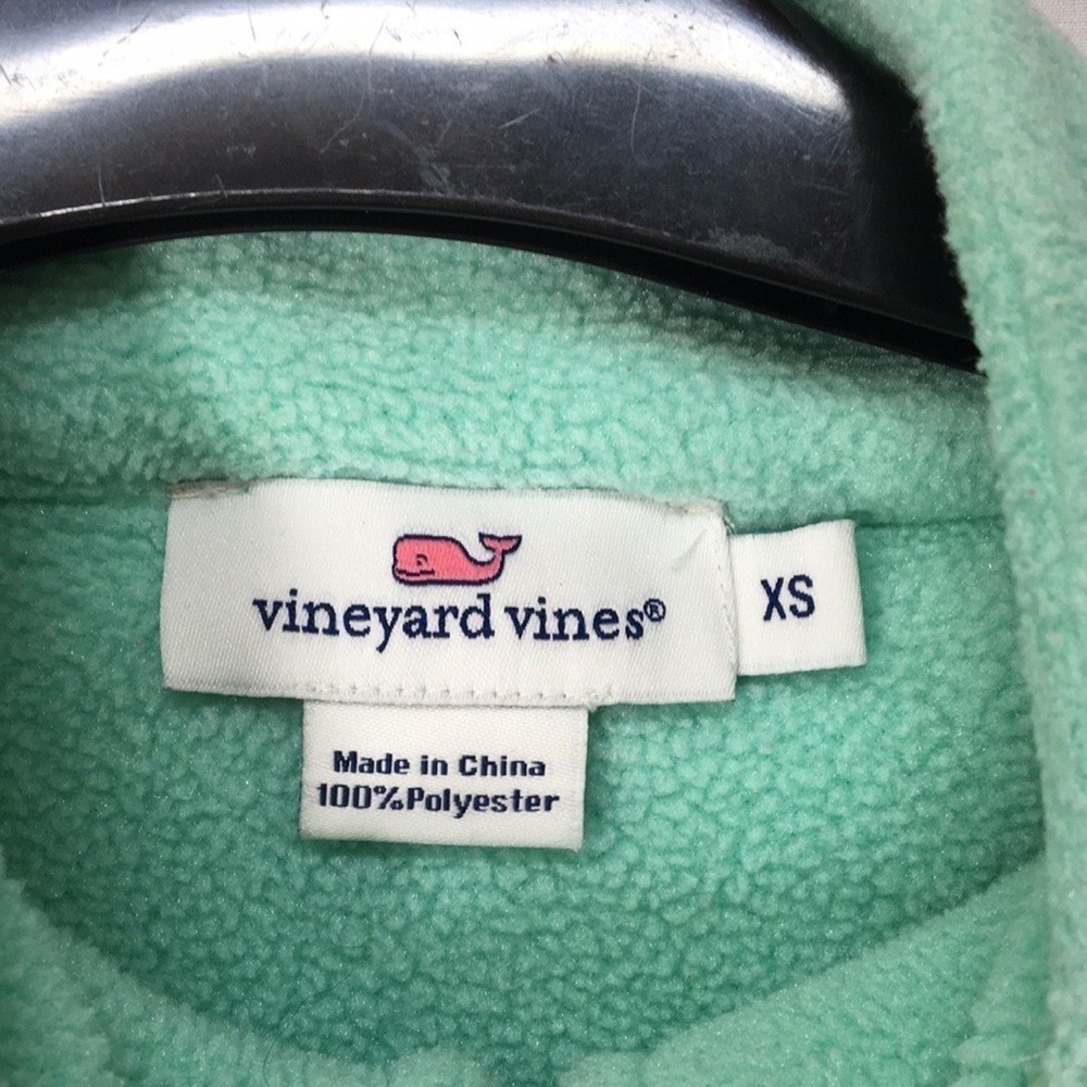 Vineyard Vines Women’s Mint and Blue Half-Zip Fleece Sweatshirt Size XS Like-NEW - Picture 3 of 4